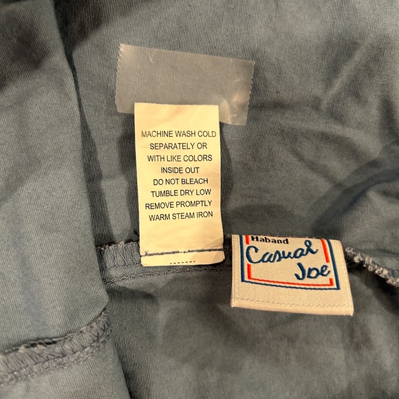 54L Men’s Haband Casual Joe Elastic Waist Twill Comfort Pants Cadet Blue - Picture 7 of 8